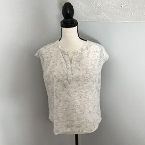 Anthropologie Cloth & Stone Neutral Motif V-Neck Sleeveless Blouse - Size Small